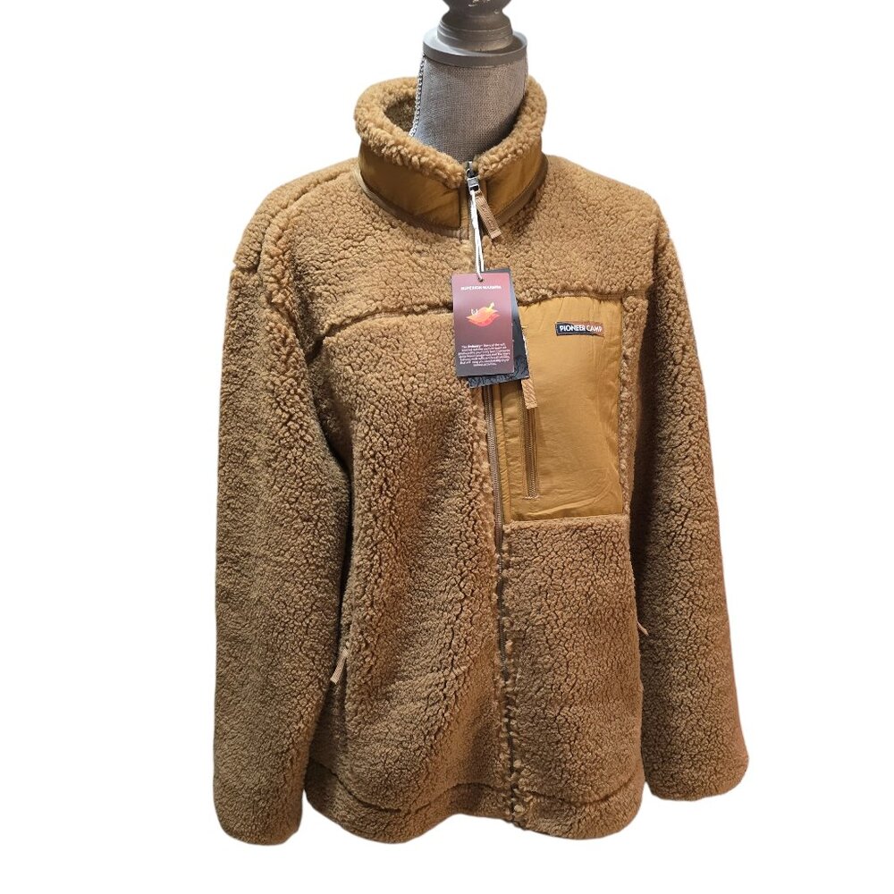 Pioneer Camp Women's Brown Long Sleeve Fuzzy Warm Jacket Size XXL NWT